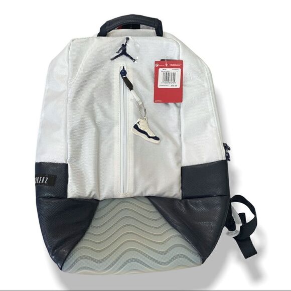 Nike Air Jordan Retro 11 Concord Jumpman Backpack Bag White/Obsidian 9A1971-WU4 - Picture 1 of 11